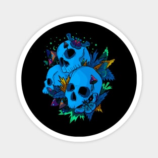 The 3 blue skulls Magnet